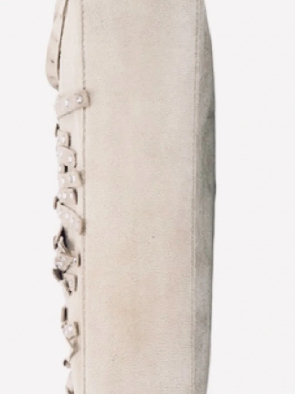 Chanel suede Fringed Stud Tote Bag Handbag Beige